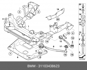 Опора шаровая BMW X3 (E83) левая/правая OE 31 10 3 438 623 BMW