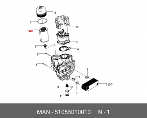 Фильтр масляный MAN TGS/TGX 07 51055010013 MAN