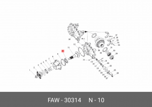 Подшипник передней ступицы внутренний 30314 30314 FAW