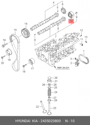 Регулятор HYUNDAI Elantra (04-) (2.0 DOHC) фаз газораспределения OE 2435023800 HYUNDAI KIA