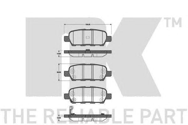 колодки дисковые задние!\ Infinity G35 3.5i V6 06> 222257 NK