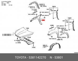 крыло переднее правое!\ Toyota RAV4 05-13 53811-42270 TOYOTA