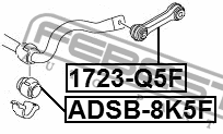 Тяга стабилизатора передняя AUDI A4 AVANT (8K5) 2008-2015 1723-Q5F 1723-Q5F FEBEST