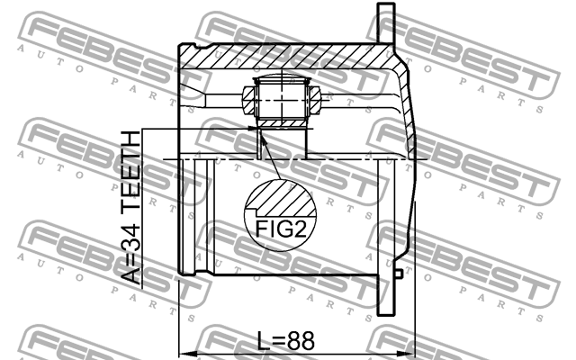 ШРУС внутренний AUDI Q5, A8 (4D/4H), A6 (C7) 1711-Q5 1711-Q5 FEBEST