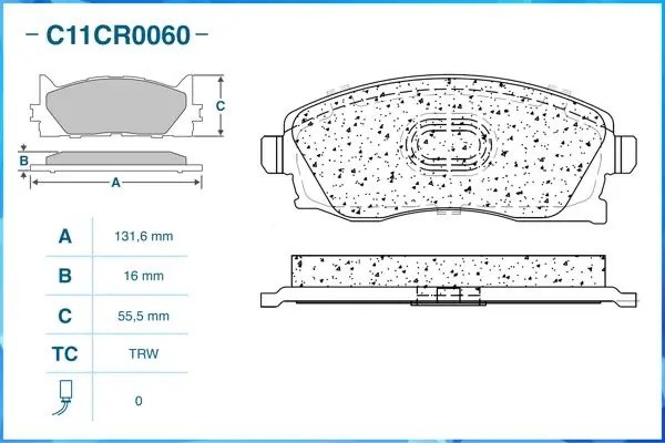 Тормозные колодки передние Low Metallic C11CR0060 C11CR0060 CWORKS