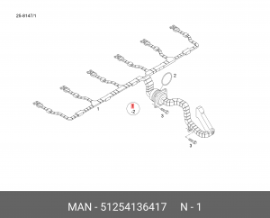 Кабельная линия (проводка) форсунок, замена на 51.25413-6937 51254136417 MAN