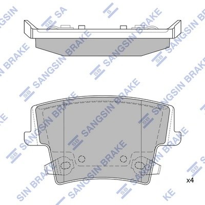 Колодки тормозные CHRYSLER 300C (04-) задние (4шт.) SANGSIN SP1508 SANGSIN