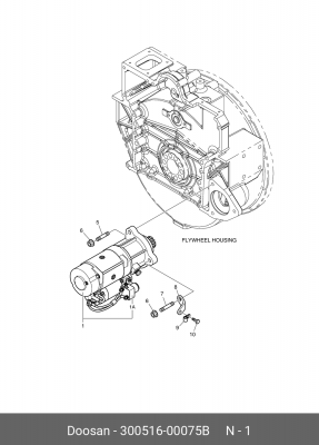 300516-00075B Стартер 300516-00075 30051600075B DOOSAN