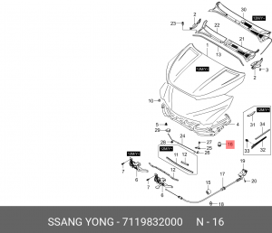 Буфер капота SSANGYONG 7119832000 SSANG YONG