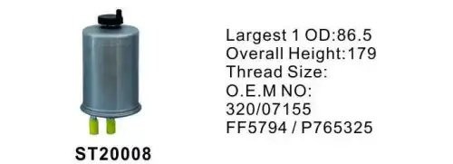 Фильтр топливный JCB 3CX,4CX (дв.DIESELMAX) STAL ST20008 STAL