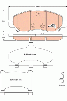 Колодки передние CHRYSLER SEBRING (JS), DODGE CALIBER, MITSUBISHI ASX GDB4142 GDB4142 TRW