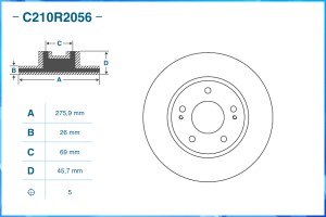 Тормозной диск передний C210R2056 C210R2056 CWORKS