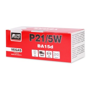 Лампа 24V P21/5W BA15d (10шт.) AVS A78325S AVS