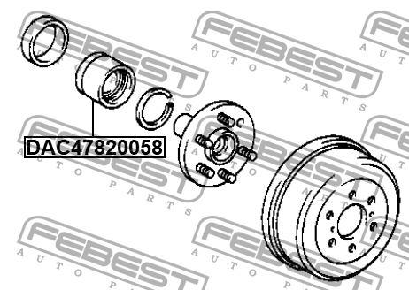 Подшипник ступичный задний TOYOTA REGIUS/TOURING HIACE 04.97-05.02 DAC47820058 DAC47820058 FEBEST