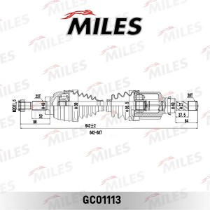 Привод в сборе левый RENAULT LOGAN/CLIO 1.4-1.6 06- (GKN 304733) GC01113 GC01113 MILES