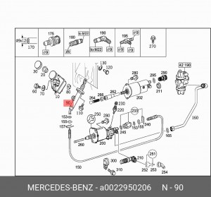 Гл.цилиндр привода сцепления КамАЗ-5490 A 002 295 02 06 MERCEDES BENZ