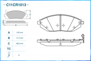 Тормозные колодки передние Low Metallic C11CR1013 C11CR1013 CWORKS