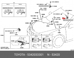 петля капота левая!\ Toyota Camry 18> 53420-33301 TOYOTA