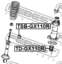 отбойник амортизатора заднего!\ Toyota Altezza/Lexus IS200/300 GXE10/JCE10 97> TD-GX110R FEBEST