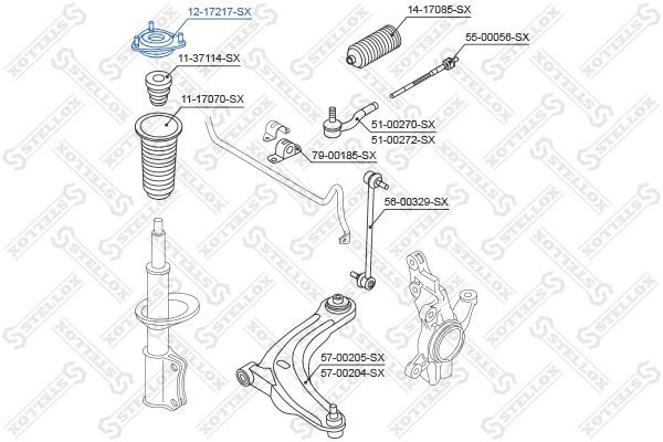 опора амортизатора переднего! FORD FIESTA VI\ Mazda 2 12-17217-SX STELLOX