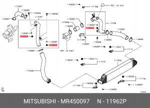 Кронштейн MITSUBISHI Montero (00-) корпуса фильтра воздушного OE MR450097 MITSUBISHI