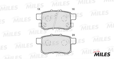 Колодки тормозные задние (без датчика) (Смесь Semi-Metallic) (HONDA ACCORD VIII  E110195 MILES
