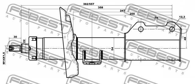 Амортизатор передн правый CHEVROLET CRUZE 2010-2017 [EU] 10660581FR 10660581FR FEBEST
