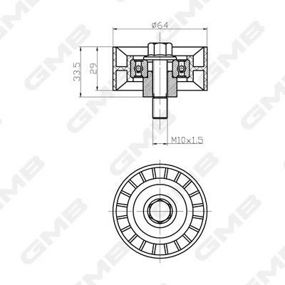 Ролик ГРМ DAEWOO Nexia,Espero,Nubira,Lanos (1.5/1.6) (16V) обводной GMB GT80750 GMB