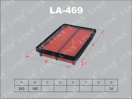 Фильтр воздушный подходит для MAZDA 323 1.3-1.8 94-98/1.5-2.0 98-04/Premacy 1.8- LA-469 LYNXAUTO