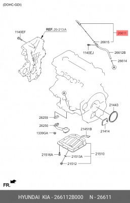 Щуп уровня масла 266112B000 HYUNDAI KIA