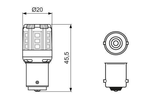 Лампа светодиодная 12V P21W BA15S 4000K блистер (2шт.) Retrofit BOSCH 1 987 301 518 BOSCH