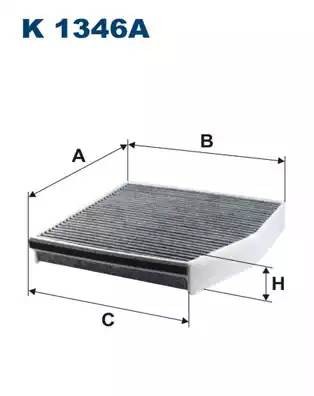 Фильтр воздушный салона MERCEDES A (W176),B (W246),CLA (C117),GLA (X156) угольны K1346A FILTRON