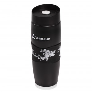 Термокружка 380мл непроливайка черная AIRLINE IT-01 AIRLINE