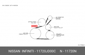 ремень поликлиновой! 7PK1150 \ Nissan Qashqai 06-15 11720-JD00C NISSAN