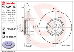 Диск тормозной Brembo Painted Disc 09.B025.11 09.B025.11 BREMBO