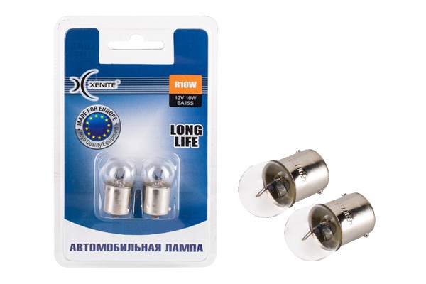 Лампа 12V R10W BA15s 3200K блистер (2шт.) Long Life XENITE 1007123 XENITE