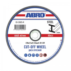 Круг отрезной по металлу 230*2, 5*22 мм CD23025R ABRO