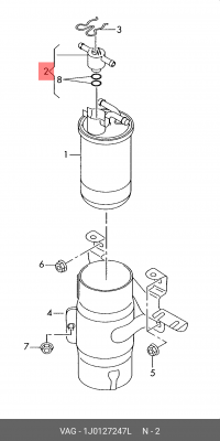 (8 гр.), (AUDI), Клапан 1J0 127 247 L VAG