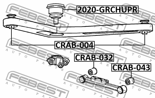 Сайлентблок CRAB-043 CRAB-043 FEBEST