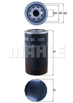фильтр масляный! H173.5 D93.2 d62/72 M27x2\ CUMMINS, DAF, IVECO OC502 MAHLE KNECHT