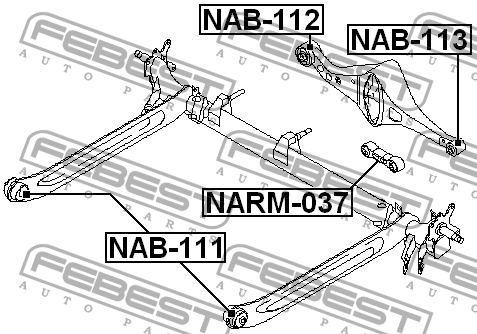 Сайлентблок NISSAN Primera (01-07) балки задней FEBEST NAB-112 FEBEST
