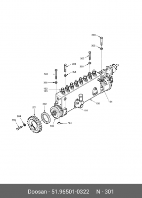 Уплотнительное кольцо 51.96501-0322 DOOSAN