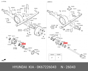 Шайба KIA Bongo 3 (06-) ступицы задней OE 0K67226043 HYUNDAI KIA