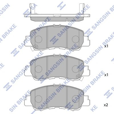Колодки тормозные MITSUBISHI Eclipse (18-) передние (4шт.) SANGSIN SP4344 SANGSIN