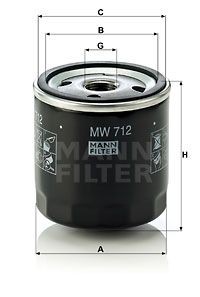 Фильтр масляный MW712 MW 712 MANN FILTER