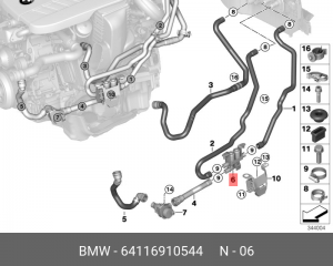 клапан отопителя!\ BMW E53/E70/E71/F15/F16 all 64 11 6 910 544 BMW