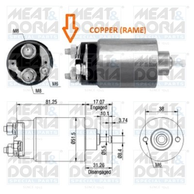 Реле втягивающее FORD Fiesta,Mondeo стартера MEAT&DORIA 46007 MEAT DORIA