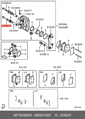 Направляющая суппорта MITSUBISHI MR307400 MR307400 MITSUBISHI