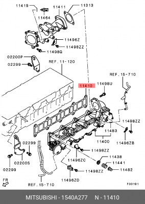 прокладка коллектора впускного!\ Mitsubishi Pajero 3.2D 06> 1540A277 MITSUBISHI