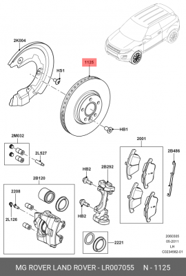 диск тормозной передний!\ Land Rover Range Rover Evoque/Freelander 12-18/06-14 LR007055 LAND ROVER